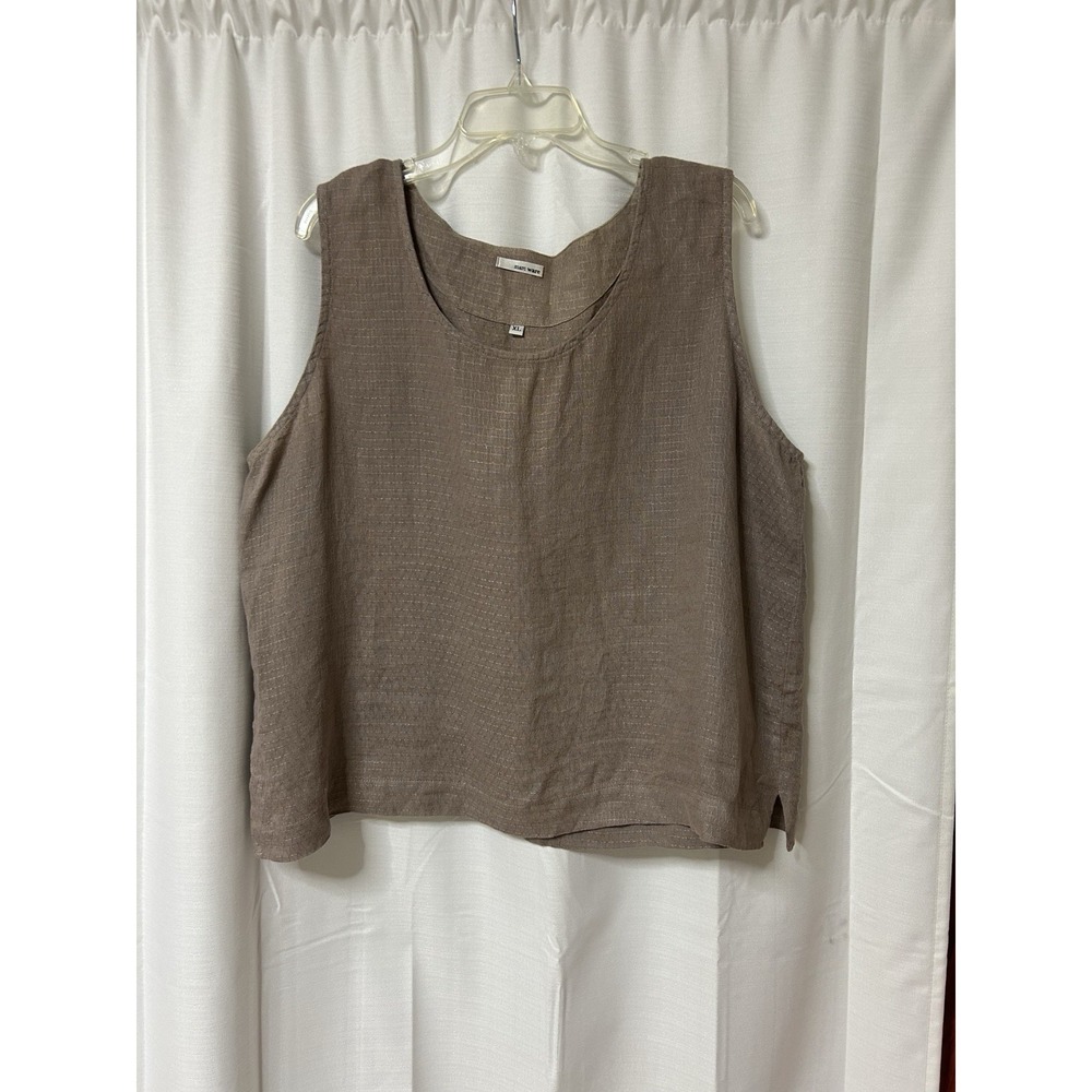 Marc Ware Linen Sleeveless Top Women's Size XL Made in USA Brown